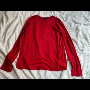 Eileen Fisher flowy red shirt